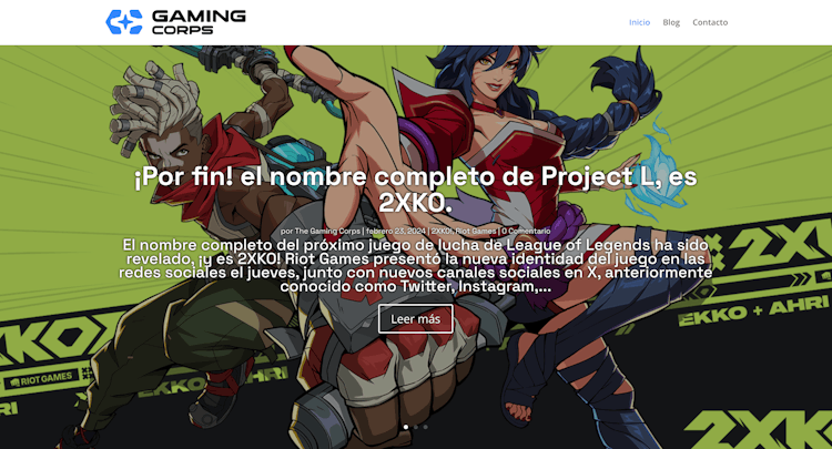 Sitio Web Pro - The Gaming Corps - imSoft